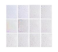 Lot de 12 feuilles de décalcomanies multicolores pour manucure sans effort pour travailleurs et voyageurs, résistantes à la décoloration
