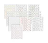 Lot de 12 feuilles de décalcomanies pour ongles French Tip Line