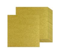 Lot de 12 feuilles de papier cartonné à paillettes dorées - 30 x 30 cm - 250 g/m² - Pour scrapbooking, projet artistique, cartes de vœux, mariage, décoration de fête d'anniversaire (doré)