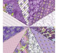 Lot de 12 feuilles de papier de scrapbooking à 12 motifs - 30,5 x 30,5 cm - Bloc de papier à découper unilatéral - Motif floral violet - Papier décoratif pour journal et scrapbooking