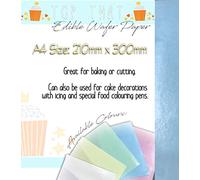 Lot de 12 feuilles de papier gaufrette comestible bleu pour pâtisserie, découpe, décoration de gâteaux