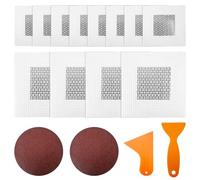 Lot de 12 feuilles de patch de réparation murale en aluminium autocollant avec 2 papiers abrasifs et 2 grattoirs - Patch de réparation murale autocollant haute performance pour la réparation des trous