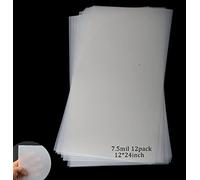 Lot de 12 feuilles de pochoir vierges en Mylar de 7,5 mm - 30,5 x 61 cm - Feuilles d'acétate pour travaux manuels - Matériau PET translucide laiteux pour Cricut, Silhouette