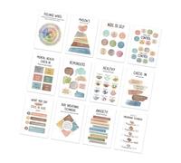 Lot de 12 feuilles de tableaux muraux d'affirmation positive, 25,4 x 35,6 cm, affiches d'angle apaisantes pour école, salle de classe, bureau, décoration murale, papier enduit imperméable, tableaux