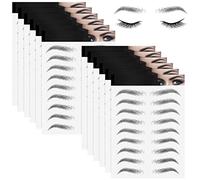Lot de 12 feuilles de tatouages 4D pour sourcils - Étanches - Pour femme et fille - Style simple