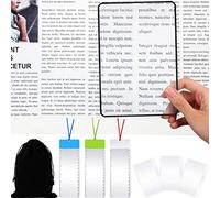 Lot de 12 Feuilles grossissantes 3X - Comprend 6 loupes - Lentille latérale - 3 loupes de Cartes - 3 Marque-Pages - Loupes pour Lire des Livres et des Cartes