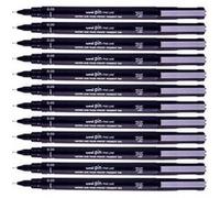 Lot De 12 Feutres de dessin uni pin - 0.05 mm - Noir - Uni-ball Noir