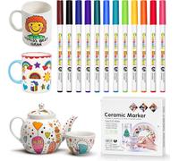Lot De 12 Feutres En Porcelaine - Passe Au Lave-Vaisselle - Marqueur Acrylique Imperméable - Pour Porcelaine Et Verre
