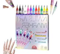 Lot de 12 feutres pour nail art, marqueurs pour ongles en gel, marqueurs à séchage rapide et porte-serviettes en papier sans efforts (1 pièce)