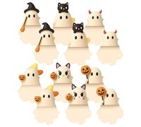 Lot de 12 figurines adhésives amovibles pour étui de téléphone pour Halloween, cadeaux de fête, détails femmes et hommes