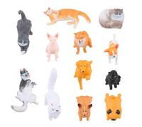 Lot de 12 Figurines Rréalistes pour Chien et Chat, Figurines en Plastique pour Chiot, Chaton, Jouet éducatif pour Chat et Chien, Décoration de Gâteau, Noël et Cadeau d'anniversaire pour Les