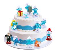 Lot de 12 figurines Schtroumpfs - Décoration de gâteau - Décoration de gâteau - Décoration de gâteau - Jouet d'anniversaire pour fille et garçon