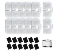 Lot de 12 Filtre Fontaine Eau Chat pour PLWF005 PLWF105 PLWF115, Filtres de Remplacement avec éponges de préfiltration 12 Cartouches Filtrantes 12 Eponges en Mousse pour Dockstream Fontaine à Eau Chat