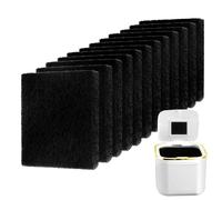 Lot de 12 filtres à charbon anti-odeurs pour bac à compost - Filtre anti-odeurs pour poubelle de déchets alimentaires - Filtre rectangulaire à charbon actif pour seau à compost de cuisine