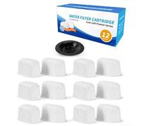 Lot de 12 filtres à eau de rechange avec 1 film aveugle, résine échangeuse d'ions pour réduction de l'eau dure, compatible avec