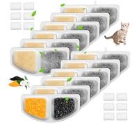 Lot de 12 filtres à eau pour chat Oneisall HM-02 (modèle) ultra silencieux de 2,5 l pour fontaine à eau pour chat, contient 12 filtres pour fontaine à eau et 12 éponges pour pompe