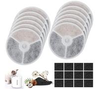 Lot de 12 filtres améliorés pour fontaine à eau 3.0 pour animaux domestiques Petkit Eversweet Solo/Solo SE/Solo 2/Eversweet 2S/3/3 Pro, y compris 12 filtres de rechange et 12 filtres de pompe en