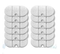 Lot de 12 filtres de fontaine pour chat compatibles avec fontaine Petlibro Capsule 2,1 l - Filtre de rechange avec résine et charbon actif + 12 éponges de pré-filtre pour distributeur d'eau pour chat