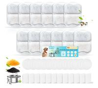 Lot de 12 filtres de rechange compatibles avec fontaine à eau Oneisall de 7 l/1,8 g, filtre pour bol d'eau pour chien en acier inoxydable, système de filtration à 5 couches en résine ionique de