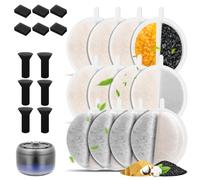 Lot de 12 filtres de rechange pour fontaine à chat et 12 éponges de rechange