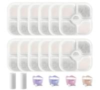 Lot de 12 filtres de rechange pour fontaine Catit Pixi, filtration triple action et 2 tuyaux, garde l'eau potable propre