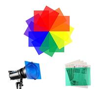 Lot de 12 filtres en gel de couleur transparent pour correction de l'éclairage - Feuilles en plastique - Pour lumières de paysage LED ou lecture