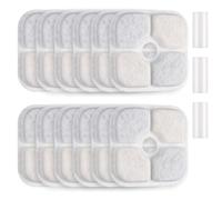 Lot de 12 filtres pour fontaine à chat, compatibles avec Catit Pixi, triple système de filtration avec charbon actif et résine, avec 3 tuyaux de pompe