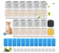 Lot de 12 filtres pour fontaine à chat, Oneisall PWF-001, 2 l, acier inoxydable, 12 filtres et 12 éponges préfiltrées et 12 éponges de pompe