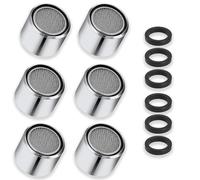 Lot de 12 filtres robinet M24, brise-jet aérateur pour salle de bain et cuisine en acier inoxydable et ABS