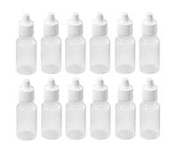 Lot de 12 flacons compte-gouttes en plastique PEBD rechargeables vides avec bouchons à vis et bouchons à visser pour huiles essentielles 30 ml