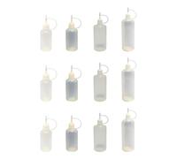 Lot de 12 flacons compte-gouttes étanches avec embouts pour soins de la peau et utilisation en laboratoire, applicateurs compressibles à pointe précise