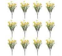 Lot de 12 fleurs artificielles hyper-réalistes pour décoration de pelouse extérieure, plantes artificielles résistantes aux UV de couleurs mélangées, arrangements en plastique toutes saisons, pour