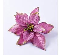 Lot de 12 fleurs artificielles Poinsettia - Fleurs poinsettia - Décoration de sapin de Noël - Décoration de mariage - Violet