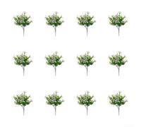 Lot de 12 fleurs d'oncidium élégantes parfaites pour la maison et le jardin (blanc)