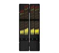 Lot de 12 flotteurs de pêche haute sensibilité avec queue épaisse et lumineuse pour carpe sauvage et crucian, flotteurs imperméables en ABS pour réservoirs de rivières et lacs, jaune et noir