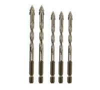 Lot de 12 forets excentriques avec 4 tranchants - Foret dentelé à quatre tranchants avec tige hexagonale de 1/4" - Foret multifonction haute dureté pour verre, céramique (6-8 mm, jaune)