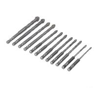 Lot de 12 forets excentriques multi-usages dentelés pour perçage de murs durs de 3 à 12 mm (argent)