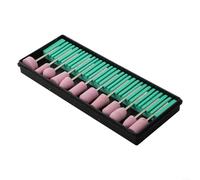 Lot de 12 forets rotatifs en céramique avec tige de 2,35 mm pour mini perceuse, polisseuse, métal, bois, jade, verre, pierres précieuses, soins des ongles, accessoires de bricolage - Couleur argent et