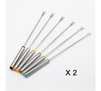 Lot de 12 fourchettes à fondue en acier inoxydable - 24 cm - HobbyTech
