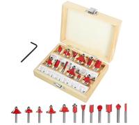 Lot de 12 Fraises Carbure pour Défonceuse - Queue de 6 mm, Coffret Bois pour Embouts de Fraisage Professionnel, Accessoires pour Travail du Bois, MDF & Plastique