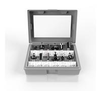 Lot de 12 fraises universelles - Diamètre de la tige : 8 mm - Avec clé à six pans creux - Compatible avec Bosch Makita DeWalt Einhell