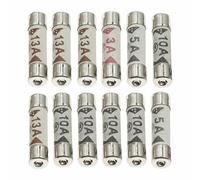Lot de 12 fusibles électriques portables 3 A 5 A 10 A 13 A - Fusibles électriques - Pour maison, congélateurs, bouilloires, grille-pain, appareils domestiques - Tailles assorties