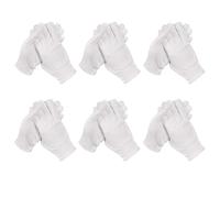 Lot de 12 gants en coton blanc, gants jetables, respirants, gants de tous les jours, gants de service, lavables, pour mains sèches, hydratants, cosmétiques, eczéma, inspection