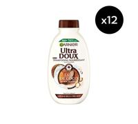 Lot De 12 - Garnier Ultra Doux Lait De Coco & Macadamia Shampooing Nourrissant 300ml - Homme & Femme