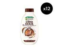 Lot de 12 - Garnier Ultra Doux Lait de Coco & Macadamia Shampooing Nourrissant 300ml - Homme & Femme