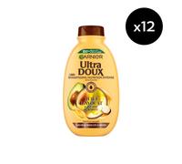 Lot de 12 - Garnier Ultra Doux Pure Huile d'Avocat & Beurre de Karité Shampooing Nourrissant 300ml - Homme & Femme