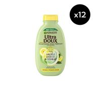 Lot De 12 - Garnier Ultra Doux Shampooing Purifiant Argile Cédrat 300ml