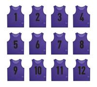 Lot de 12 gilets d'entraînement de football,Gilets d’entraînement Sport pour Jeunes et Adultes,Gilet d'exercice d'entraînement numéroté Gilets de Football en Maille pour Pratique Basket(S,M,L,XL)