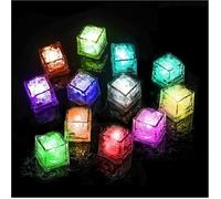 Lot de 12 glaçons LED réutilisables multicolores étanches pour boissons - WECAN