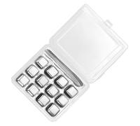 Lot de 12 glaçons réutilisables avec accessoires pour vin de langue en métal Ice 304 Texture acier Convient pour boire